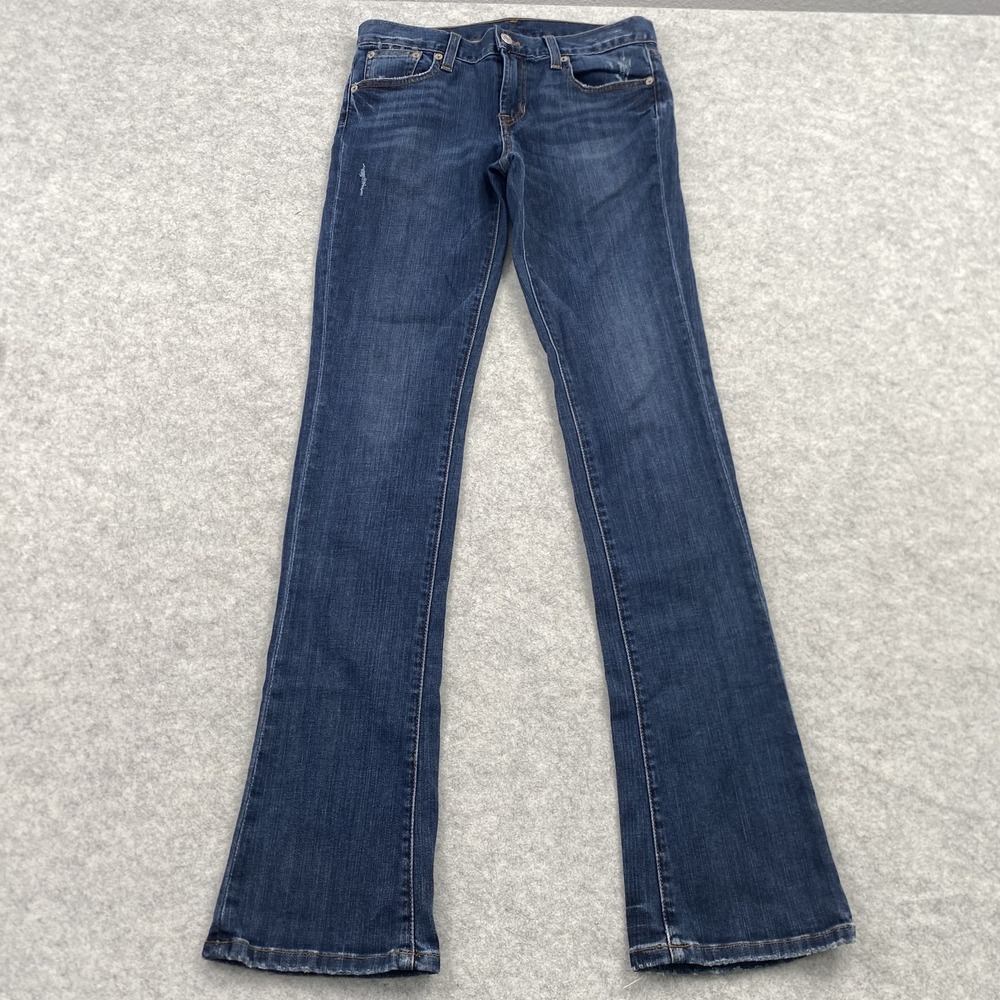 Ralph Lauren Bootcut Jeans Womens 28 (30x34) Blue Wash Stretch Denim *FRAYED*